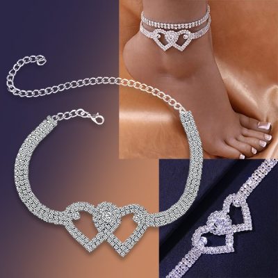 Řetízek na kotník ve tvaru srdce | DIAMONDS