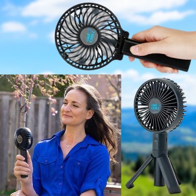 Nabíjecí přenosný mini ventilátor 2 v 1 na stativu | HANDCOLIO