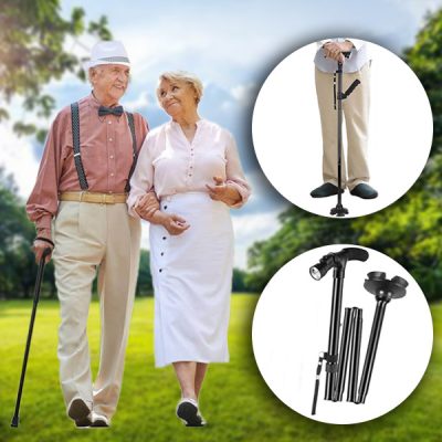 Skládací vycházková hůl s LED světlem | STEPRO