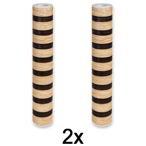 2x Elegantní nástěnná samolepka s efektem dřeva | LINEWALL