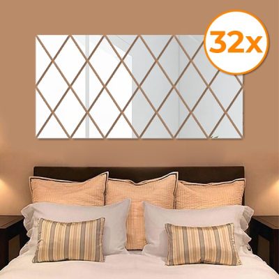 Zrcadlové samolepky na zeď (32 kusů) | WALLGEM