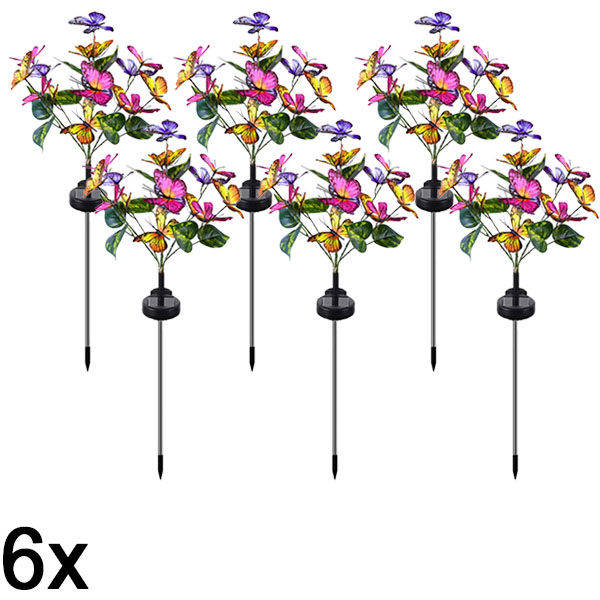 6x Solární venkovní svítidlo ve tvaru motýlů | FLUTIX