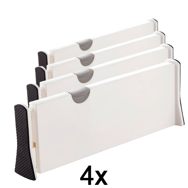4x Nastavitelné dělicí příčky do zásuvek nebo polic | DIVISERINO
